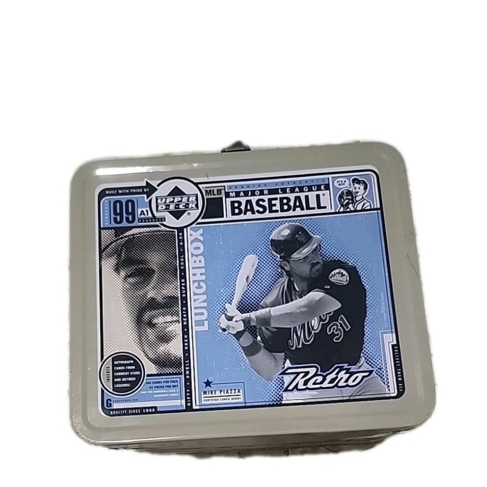 MLB Upper Deck Retro Baseball Lunchbox - Cream and Blue
